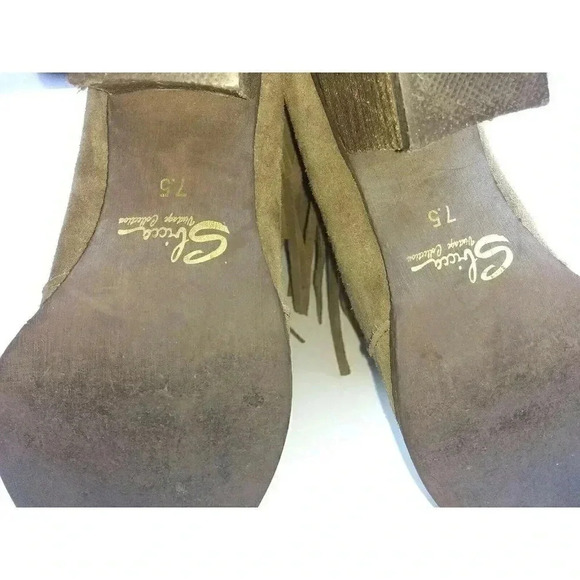 Sbicca Vintage Collection Women's Tan Knotted Fringe Boots Size 7.5 - Picture 7 of 10